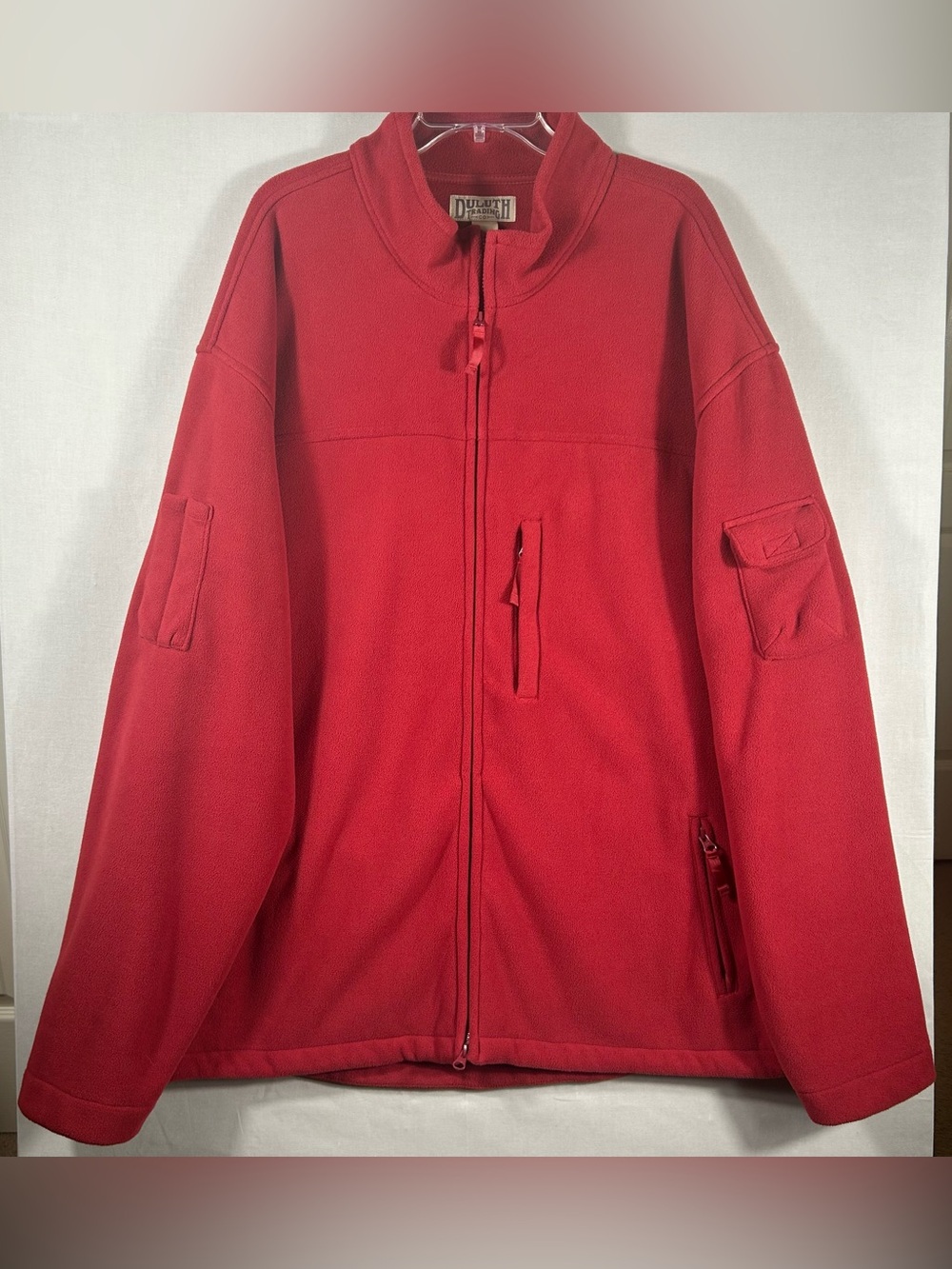 Duluth Jacket Mens 3XLT Red Shoreman Fleece Windproof Full Zip Utility